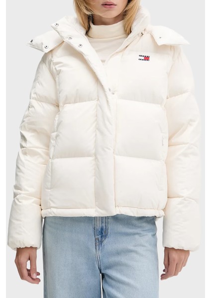 Kapitoneli Relaxed Fit Çıkarılabilir Kapüşonlu Şişme Mont Bayan Mont DW0DW21623 Ybh