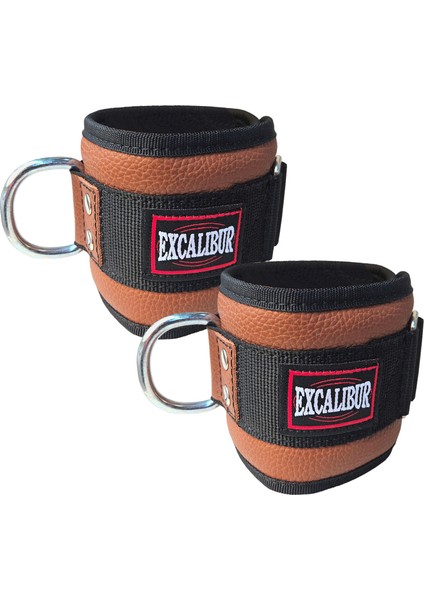 Fitness Hakiki Deri Ayak Bilek Kayışı Taba Çift