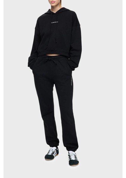 Pamuklu Regular Fit Kapüşonlu Yaka Logolu Sweat Bayan Sweat Lbnooscorfuhd fiyatları