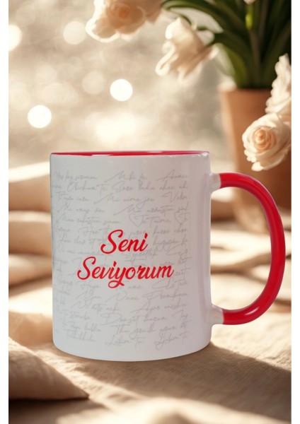 Seni Seviyorum Yazılı Porselen Kupa – Tüm Dillerde “seni Seviyorum” Temalı Aşk Kupası modelleri