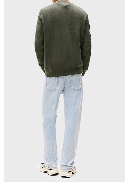 Logolu Pamuklu Slim Fit Bisiklet Yaka Örme Kazak Erkek Kazak DM0DM21787 Mrh modelleri