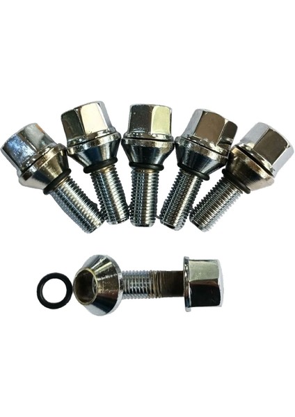 Bijon Krom Kaplı M12 x 1.5 Aa=19 mm Diş=28 BOY=54MM 5 Adet