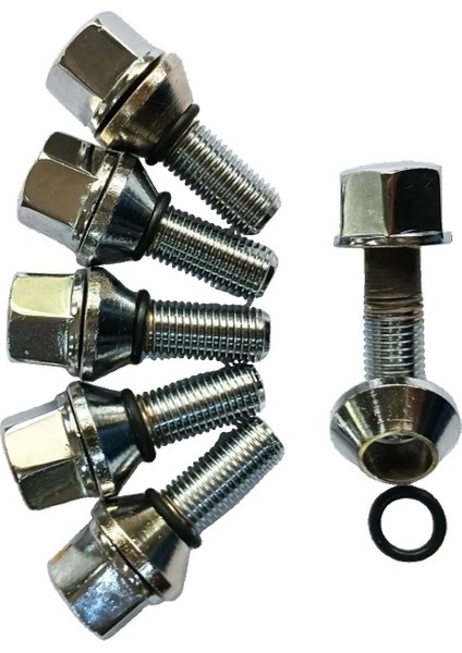 Bijon Krom Kaplı M12 x 1.5 Aa=19 mm Diş=28 BOY=54MM 5 Adet modelleri