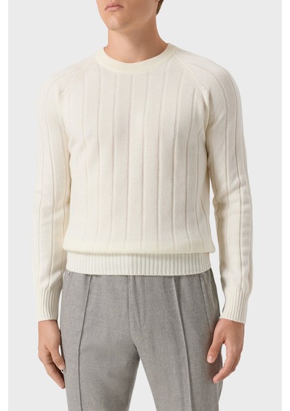 Yün ve Kaşmir Karışımlı Regular Fit Bisiklet Yaka Kazak Erkek Kazak 23135 19657 001