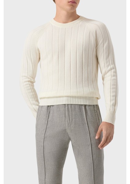 Yün ve Kaşmir Karışımlı Regular Fit Bisiklet Yaka Kazak Erkek Kazak 23135 19657 001 fiyatları