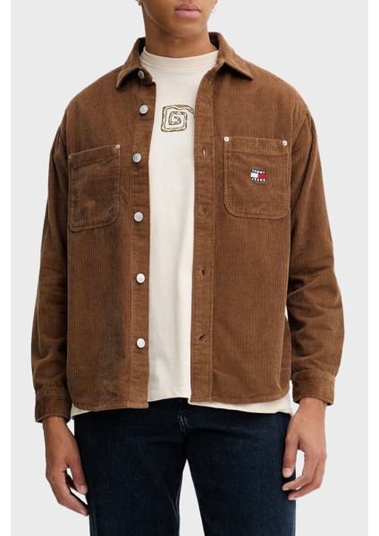 Pamuklu Loose Fit Uzun Kollu Kadife Gömlek Erkek Gömlek DM0DM22016 Gvp