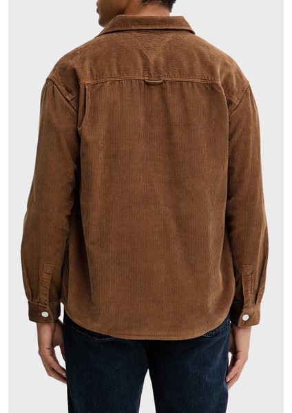 Pamuklu Loose Fit Uzun Kollu Kadife Gömlek Erkek Gömlek DM0DM22016 Gvp modelleri