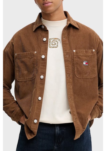 Pamuklu Loose Fit Uzun Kollu Kadife Gömlek Erkek Gömlek DM0DM22016 Gvp fırsatları