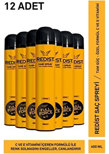 Saç Spreyi Full Force 01 400 ml 12'li fiyatları
