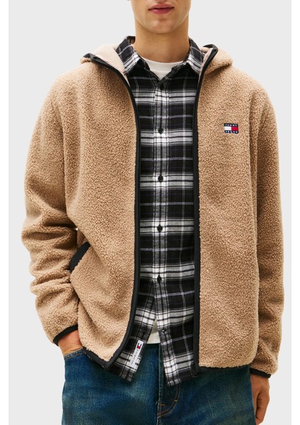 Regular Fit Kapüşonlu Fermuarlı Teddy Sweat Erkek Sweat DM0DM19224 Afe