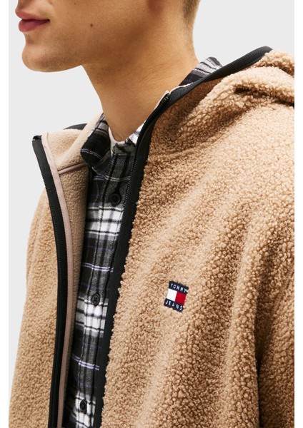 Regular Fit Kapüşonlu Fermuarlı Teddy Sweat Erkek Sweat DM0DM19224 Afe modelleri