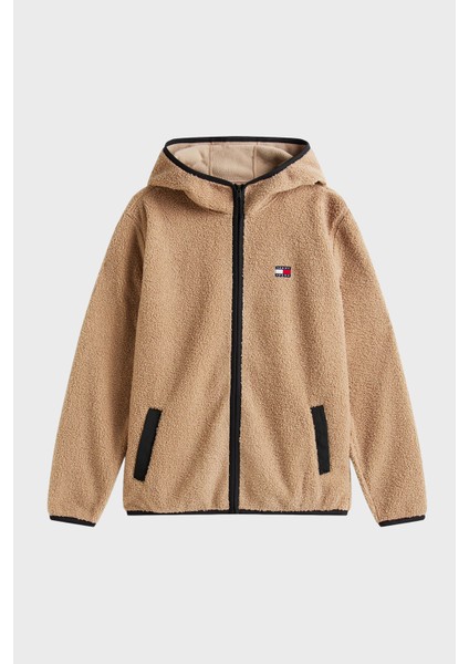 Regular Fit Kapüşonlu Fermuarlı Teddy Sweat Erkek Sweat DM0DM19224 Afe fırsatları