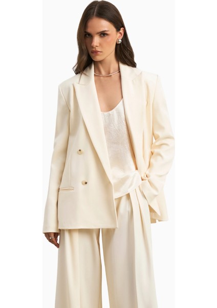 Dropped Waist Double Breasted Blaze Oversize Kadın Ceket