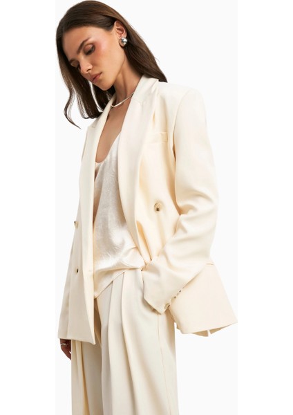 Dropped Waist Double Breasted Blaze Oversize Kadın Ceket