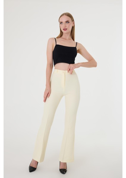 Kadın Sarı Ispanyol Paça Pantolon