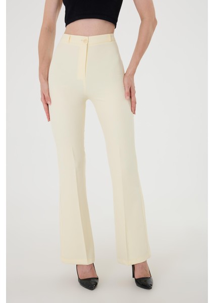 Kadın Sarı Ispanyol Paça Pantolon modelleri