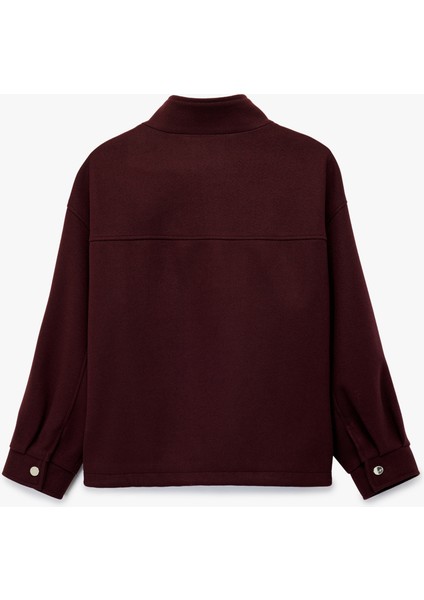 x Melis Ağazat - Uzun Kollu Cepli Fermuarlı Dik Yaka Kaşe Mont fiyatları