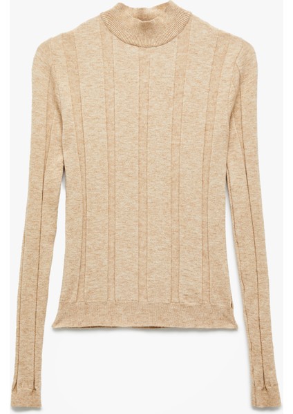 Dik Yaka Uzun Kollu Triko Kazak