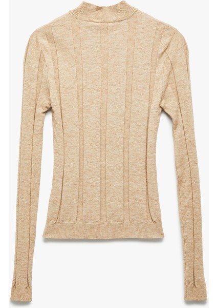 Dik Yaka Uzun Kollu Triko Kazak fiyatları