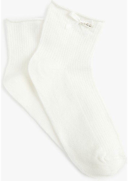 Pamuklu Fiyonklu Soket Çorap