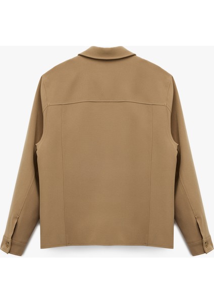 Uzun Kollu Cep Detaylı Düğmeli Gömlek Yaka Slim Fit Mevsimlik Ceket fiyatları