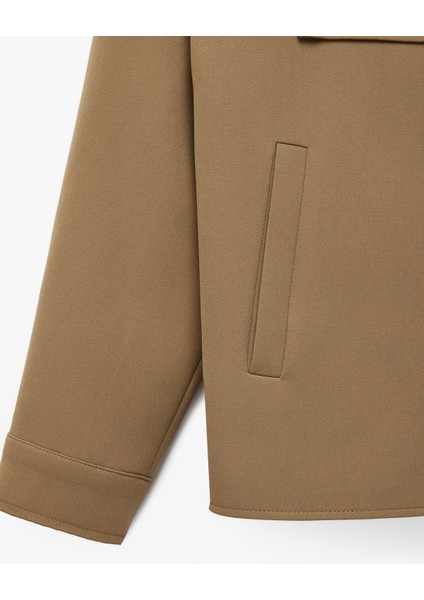 Uzun Kollu Cep Detaylı Düğmeli Gömlek Yaka Slim Fit Mevsimlik Ceket modelleri