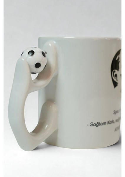 Atatürk Sözlü Futbol Topu Kulplu Porselen Kupa – Spor Ahlaktır Temalı Kahve Kupası fiyatları