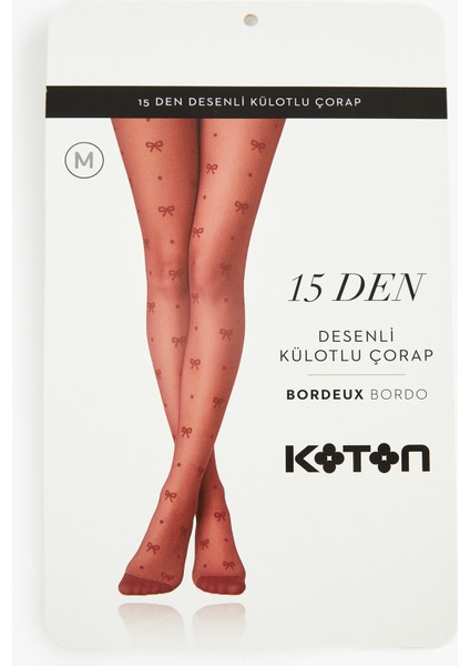 15 Den Fiyonk Desenli Külotlu Çorap