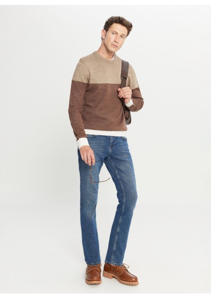 Bisiklet Yaka Standart Kahve - Bej Erkek Kazak ACE049261480_KHJ fiyatları