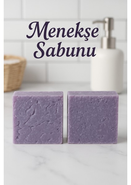 2 Adet Menekşe Sabunu – Hoş Kokulu & Cilt Yatıştırıcı Bitkisel El Yapımı Sabun 110G