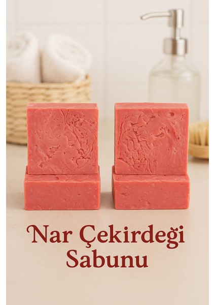 4 Adet Nar Çekirdeği Sabunu – Antioksidan Etkili Canlandırıcı Doğal Sabun 110G