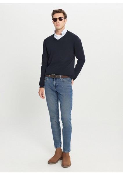 V Yaka Standart Lacivert Erkek Kazak ACE043261434_LAC fiyatları