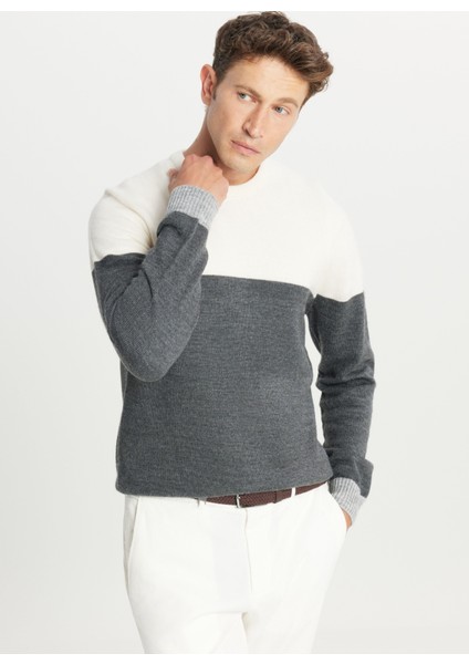 Bisiklet Yaka Standart Antrasit Melanj Erkek Kazak ACE049261480_AEK