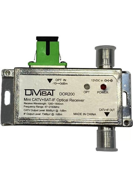 Dor 200 - Fiber Optik Receiver Catv + Sat Agc 47-2150MHZ