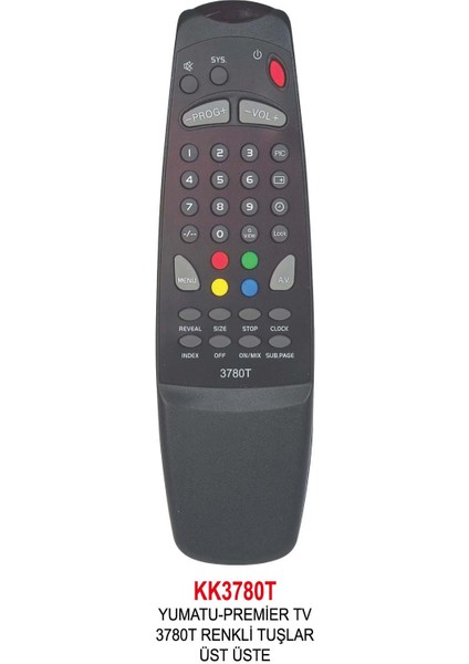 -Tv 3780T Renkli Tuşlar Üst Üste Kumanda