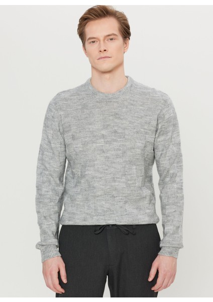 Bisiklet Yaka Standart Gri Melanj Erkek Kazak ACE049261483_GMJ modelleri