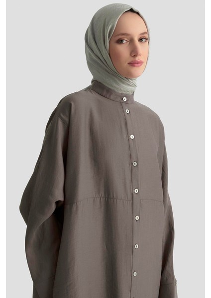 Boydan Düğmeli Rahat Kesim Pantolonlu Ikili Takım Kahverengi 25YT669 fiyatları