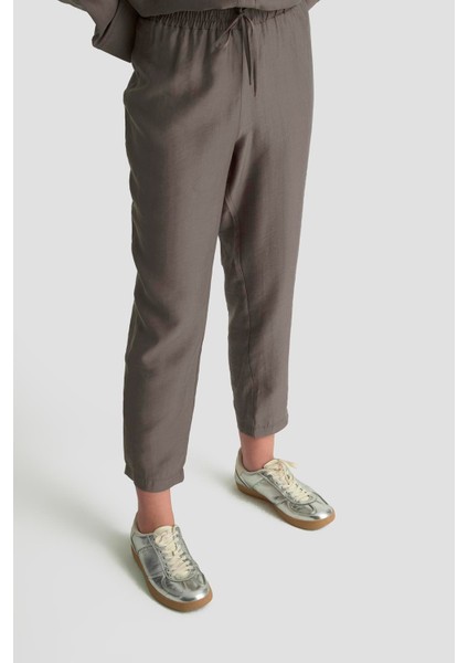 Boydan Düğmeli Rahat Kesim Pantolonlu Ikili Takım Kahverengi 25YT669 fırsatları