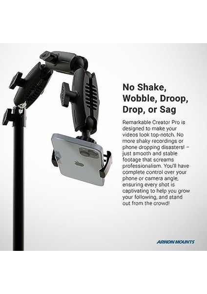 Arkon HD8RV29 Pro Cep Telefonu Veya Kamera Standı, Pişirme, El Işi, Tırnak Sanatı, Seramik Veya Makyaj Videoları Için, Siyah fiyatları