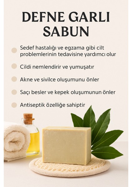 2 Adet Defne Garlı Sabun – & Cilt Yenileyici Doğal Sabun 110G fırsatları