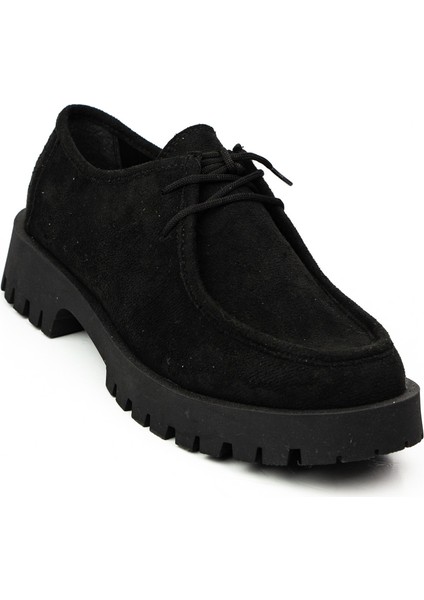 2026 Toce Siyah Süet Günlük Kadın Ayakkabı