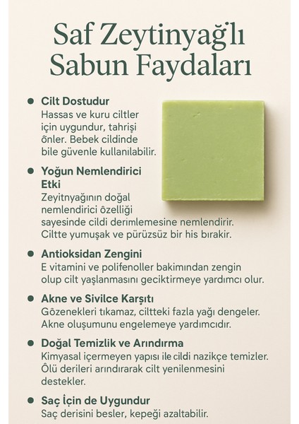 Saf Zeytinyağlı Sabun – Geleneksel Cilt & Saç Bakımı Için 110G fırsatları