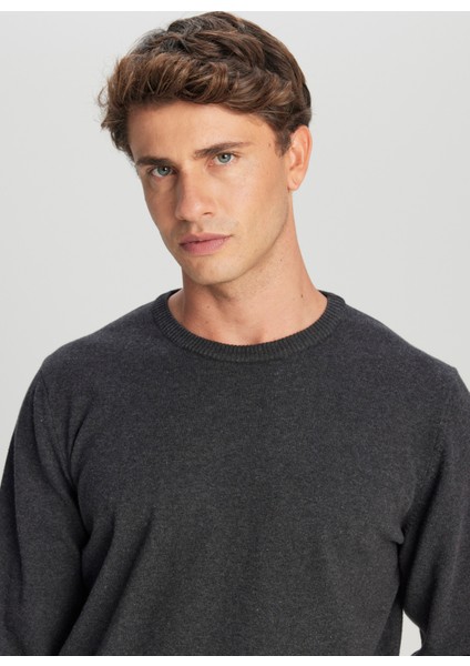 Bisiklet Yaka Standart Antrasit Melanj Erkek Kazak ACE043261432_ANM fırsatları