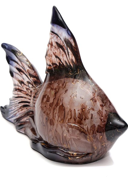 Dekoratif Ocean Art Kahverengi Balık Heykeli (23 Cm)