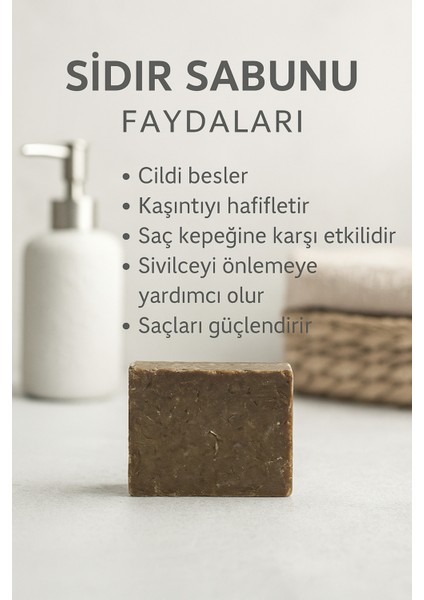 2 Adet Sidir Sabunu – Saç ve Cilt Için Geleneksel Bitkisel Arap Sabunu 110G fırsatları