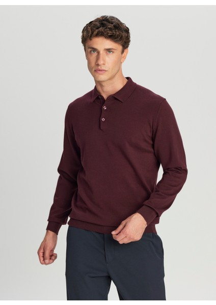 Polo Yaka Standart Bordo Erkek Kazak ACE043261436_BRD modelleri