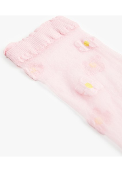 15 Den Çiçek Desenli Soket Çorap modelleri