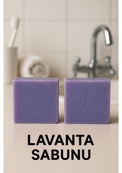 2 Adet Lavanta Sabunu – Rahatlatıcı & Cilt Yatıştırıcı Bitkisel El Yapımı Sabun 110G