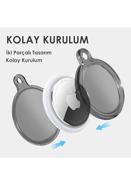 Için Su Geçirmez Ultra Şeffaf Görünümlü Kılıf ve Anahtarlık, Sert Silikon Şeffaf Renkli Kılıf (Siyah) fiyatları