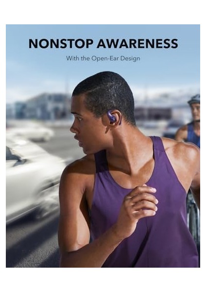 By Aerofit Pro, Güvenli Uyum, Ergonomik Tasarım, Ldac ile Zengin Ses, Bluetooth 5.3, Ipx5 Suya Dayanıklı, 46 Saat Çkablosuz Kulaklıklar, Mor fiyatları